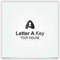 gemakkelijk brief een sleutel gat logo premie elegant sjabloon vector eps 10