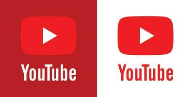 Speel knop youtube, youtube video icoon, logo symbool rood banier, web video Mark vector