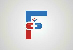 eerste f brief logo met creatief symbool, vector ontwerp sjabloon