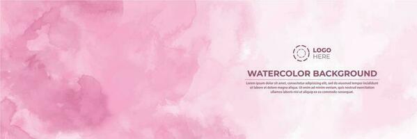 roze banier met waterverf achtergrond vector