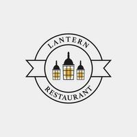 creatief lantaarn post lamp restaurant wijnoogst logo ontwerp vector concept illustratie idee