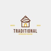 creatief traditioneel Afrikaanse huis logo ontwerp concept illustratie idee vector