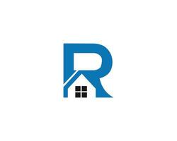 brief r echt landgoed huis logo icoon ontwerp sjabloon vector