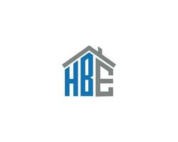 brief hbe eerste huis huis logo ontwerp. vector illustratie van hbe brief huis gevormd. modern vlak ontwerp icoon sjabloon.