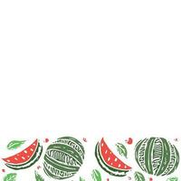 watermeloen achtergrond met plaats voor tekst. getrokken watermeloen illustratie vector