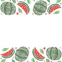 watermeloen achtergrond met plaats voor tekst. getrokken watermeloen illustratie vector