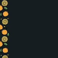 fruit kader. oranje achtergrond vector