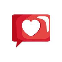 tekstballon met hart social media-pictogram vector
