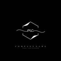 mc eerste brief handschrift logo hand- getrokken sjabloon vector kunst, logo voor schoonheid, cosmetica, bruiloft, mode en bedrijf