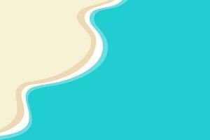 top visie van de kust met blauw golven. abstract vector illustratie
