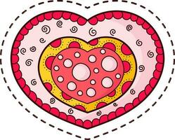 divers ontwerp decoratief hart vorm element in sticker stijl. vector