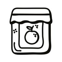 oranje mermelade pot lijn stijl pictogram vector ontwerp