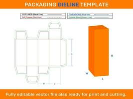 lipstik doos dieline sjabloon vector