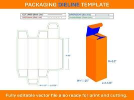 lipstik doos vector dieline sjabloon