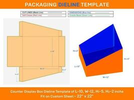 teller Scherm doos dieline sjabloon voor schoonheidsmiddelen l 10xb 12xh1 5xh2 2 duim vector