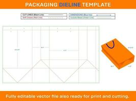 boodschappen doen zak 12x7x15.75 inch dieline sjabloon vector