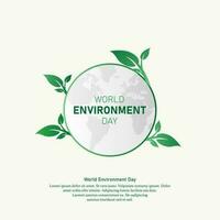 wereld milieu dag. gelukkig milieu dag, 05 juni. gemakkelijk vector banier met wit kleur achtergrond