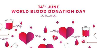 bloed bijdrage illustratie concept met bloed tas. wereld bloed schenker dag Aan juni 14. vector
