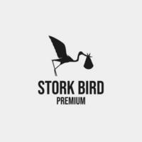 ooievaar vogel logo ontwerp vector concept illustratie idee