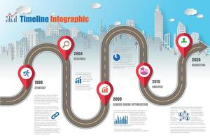 zakelijke routekaart tijdlijn infographic stad vector