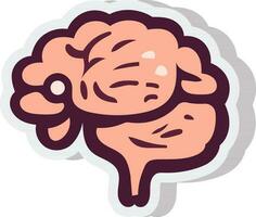geïsoleerd perzik menselijk hersenen icoon in vlak stijl. vector