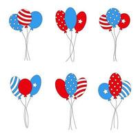 een reeks van ballonnen voor de decoratie van de vakantie Verenigde Staten van Amerika onafhankelijkheid dag vector