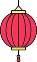 roze en geel Chinese lantaarn icoon in vlak stijl. vector