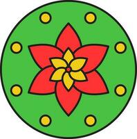 kleurrijk creatief bloemen mandala icoon in vlak stijl. vector