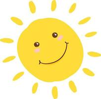 schattig smiley zon tekenfilm vector. vector