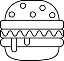 geïsoleerd hamburger icoon in lijn kunst. vector