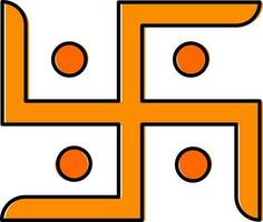 illustratie van swastika symbool icoon in oranje kleur. vector