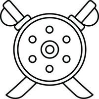 geïsoleerd schild symbool icoon in dun lijn kunst. vector