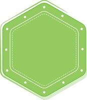 leeg zeshoek vorm etiket of kader in groen kleur. vector