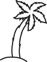 geïsoleerd palm boom icoon in zwart dun lijn. vector