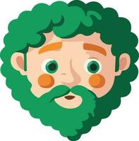 geïsoleerd elf van Ierse folklore Mens gezicht icoon in vlak stijl. vector