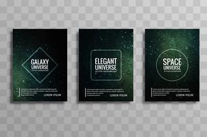 Abstracte kleurrijke galaxy stylie zakelijke brochure set vector