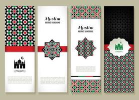 banners set van islamitische vae kleur ontwerp vector