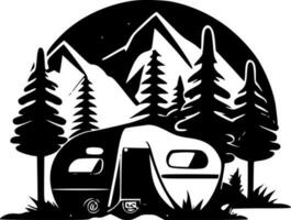 camping - minimalistische en vlak logo - vector illustratie