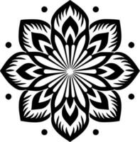 mandala - zwart en wit geïsoleerd icoon - vector illustratie