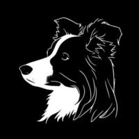 grens collie, zwart en wit vector illustratie