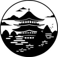 Japan, minimalistische en gemakkelijk silhouet - vector illustratie