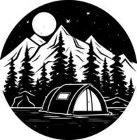 camping - minimalistische en vlak logo - vector illustratie