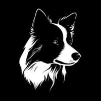 grens collie, minimalistische en gemakkelijk silhouet - vector illustratie