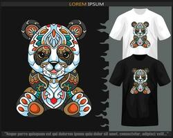 kleurrijk panda baby mandala kunsten geïsoleerd Aan zwart en wit t shirt. vector