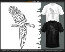 ara vogel mandala kunsten geïsoleerd Aan zwart en wit t-shirt. vector