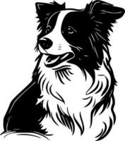 grens collie, zwart en wit vector illustratie