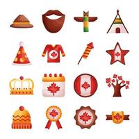 bundel van canadese set iconen vector