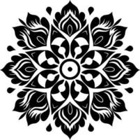 mandala - zwart en wit geïsoleerd icoon - vector illustratie