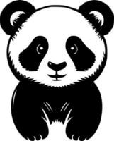 panda, zwart en wit vector illustratie