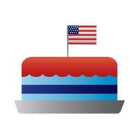 cake met usa vlag gedegradeerde stijl vector